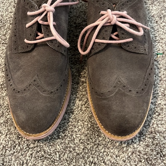 Cole Haan womens Gray Light Purple Suede Lunargrand Sneakers size 9B - Picture 2 of 9